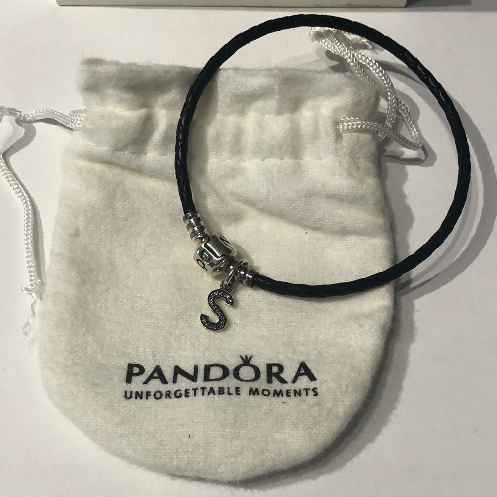 Pandora charm bracelet with the letter S charm